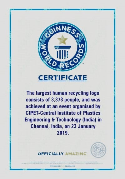 THE LARGEST HUMAN RECYCLING LOGO GUINNESS WORLD RECORDS Event Gallery CIPET Central